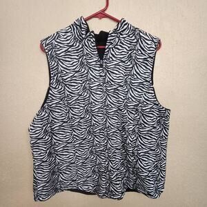Coldwater Creek Zebra and Black Reversible Lightweight Vest XL (18) 4390